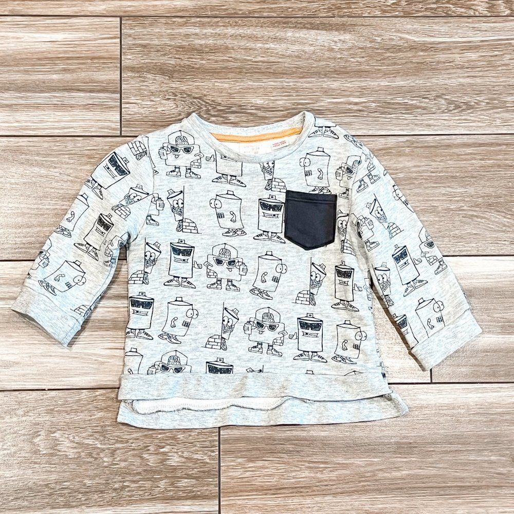 Zara Spray Can Character Sweatshirt, Size 9-12M